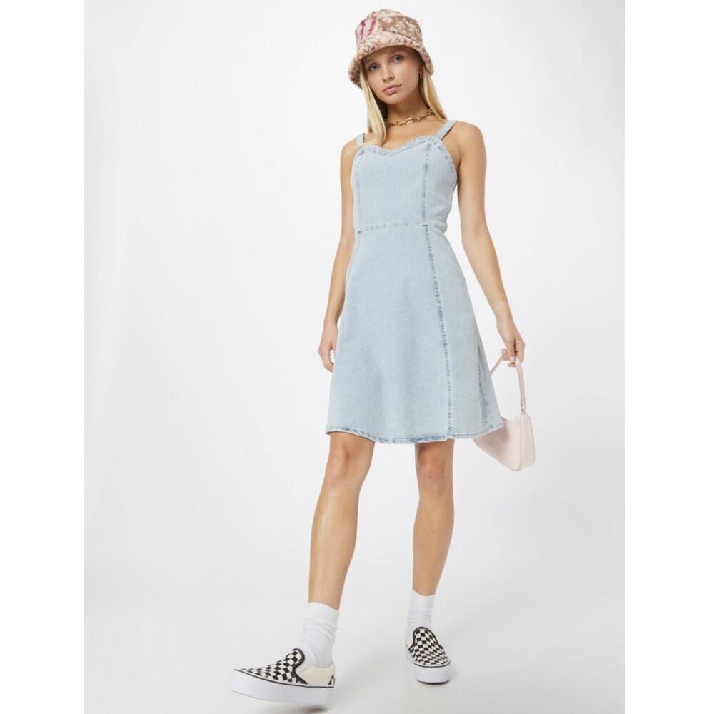 VERO MODA Women Lilith Denim Mini Dress Blue M Coastal Casual Chic Y2K Nostalgia
